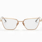 Front view of Akoni's new "Vega" frame in the brushed white gold colorway.