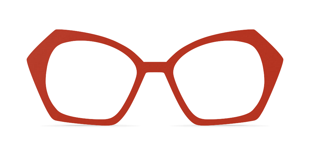 Nina Mûr Adela eyeglasses in Warm Red — handcrafted Madrid birch wood frame