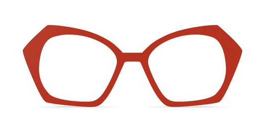 Nina Mûr Adela eyeglasses in Warm Red — handcrafted Madrid birch wood frame