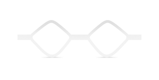 Nina Mûr Cuántica Rhombus eyeglasses in White High Gloss — handcrafted Madrid birch wood frame