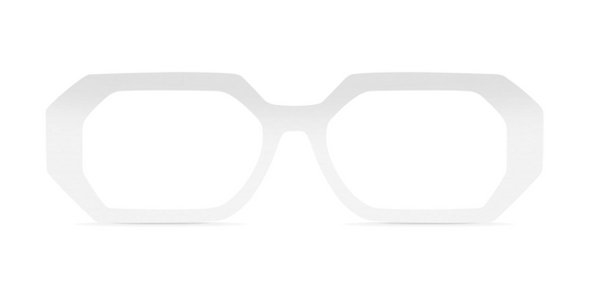 Nina Mûr Lourdes eyeglasses in White High Gloss — handcrafted Madrid birch wood frame
