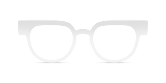 Nina Mûr Enzo eyeglasses in White High Gloss — handcrafted Madrid birch wood frame