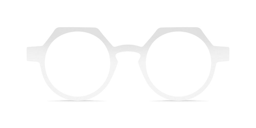 Nina Mûr Ricardo eyeglasses in White High Gloss — handcrafted Madrid birch wood frame