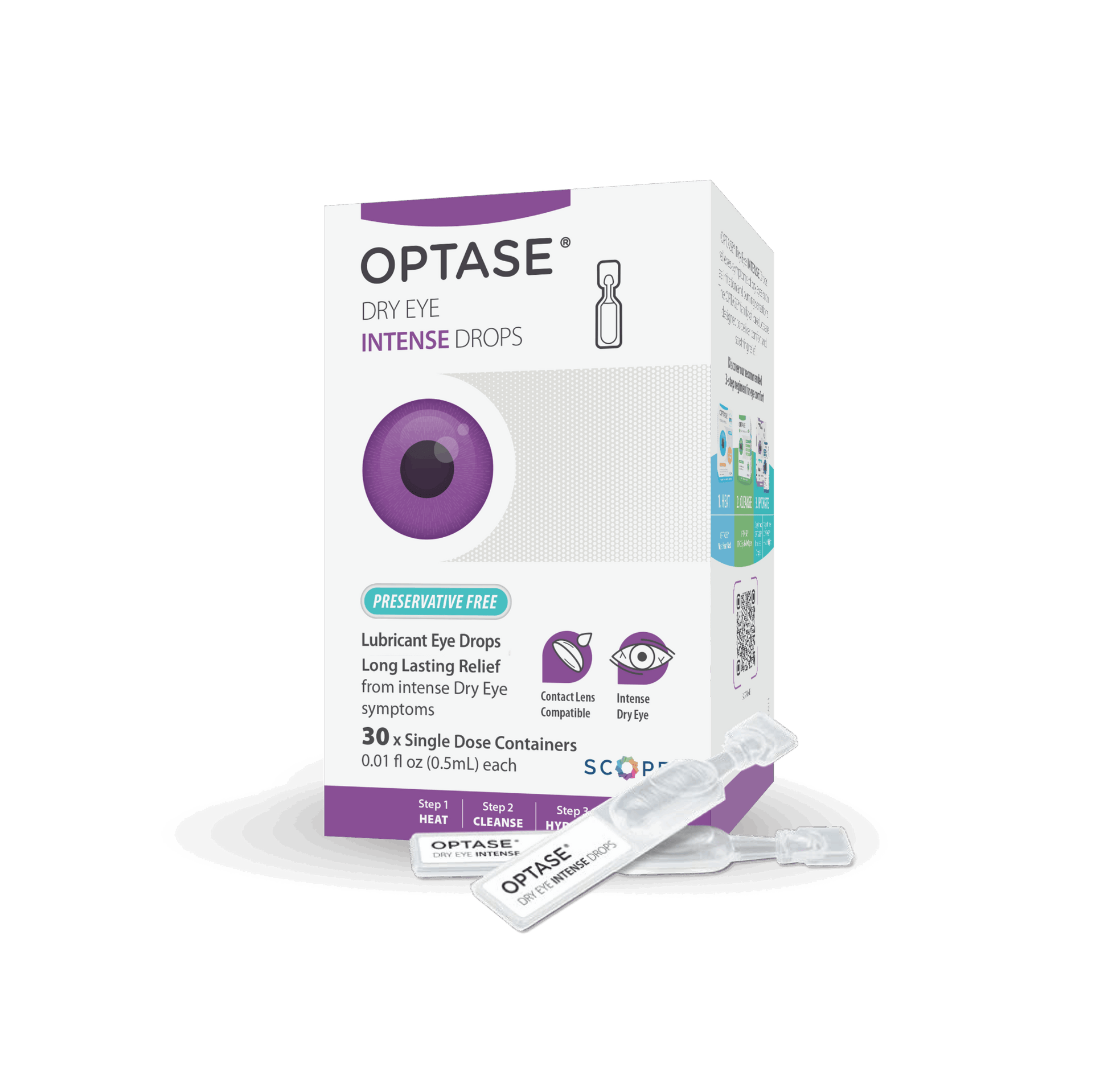 Optase Single Dose Dry Eye Relief Intense Drops - Front View