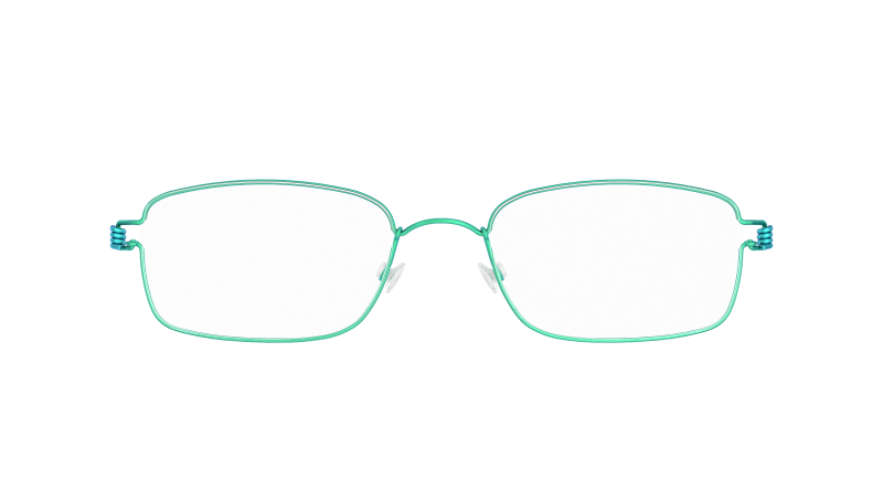 LINDBERG Air Titanium Rim Alvis — matte Teal rim with Aqua temples — titanium eyeglasses — front view — official product render