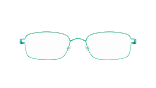 LINDBERG Air Titanium Rim Alvis — matte Teal rim with Aqua temples — titanium eyeglasses — front view — official product render
