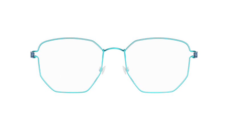 LINDBERG Air Titanium Rim Esben — matte Aqua rim with Steel Blue temples — titanium eyeglasses — front view — official product render