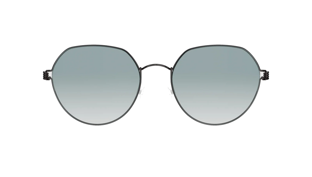 LINDBERG Air Titanium Rim Evan — Black with Blue Gradient Tint Lens — titanium eyeglasses — front view — official product render