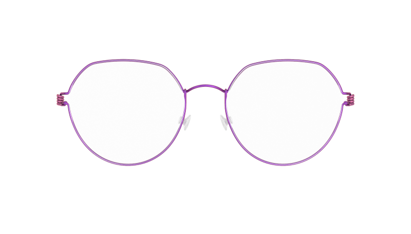 LINDBERG Air Titanium Rim Evan — matte Orchid rim with Rose temples — titanium eyeglasses — front view — official product render