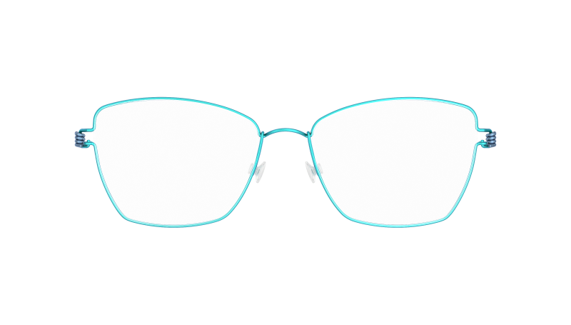 LINDBERG Air Titanium Rim Femke — matte Aqua rim with Steel Blue temples — titanium eyeglasses — front view — official product render