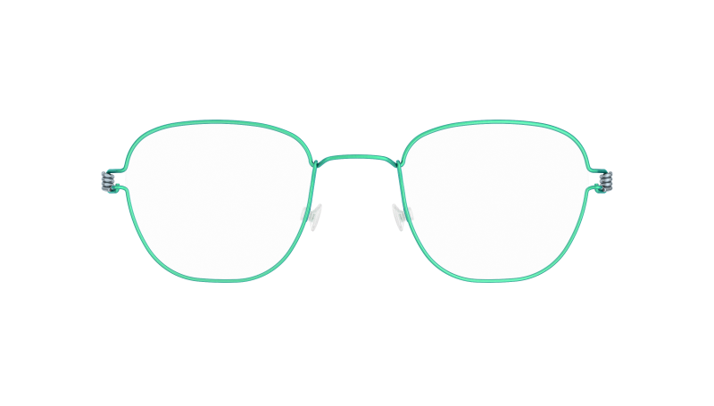 LINDBERG Air Titanium Rim Hjalmer — matte Teal rim with Slate temples — titanium eyeglasses — front view — official product render