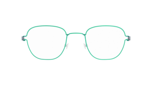 LINDBERG Air Titanium Rim Hjalmer — matte Teal rim with Slate temples — titanium eyeglasses — front view — official product render