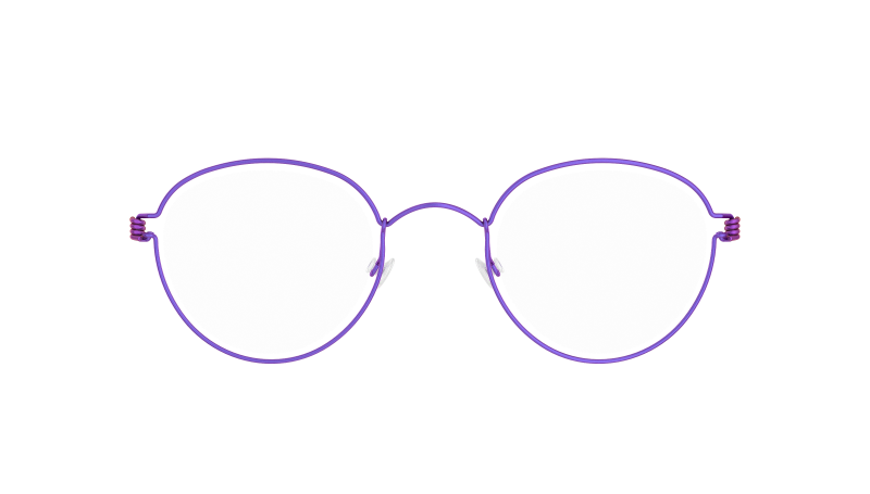 LINDBERG Air Titanium Rim Jackie — matte Violet rim with Orchid temples — titanium eyeglasses — front view — official product render