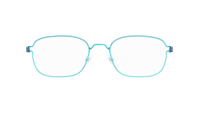 LINDBERG Air Titanium Rim Mars — matte Aqua rim with Steel Blue temples — titanium eyeglasses — front view — official product render