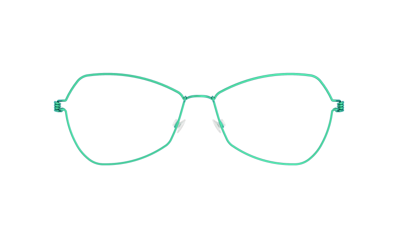 LINDBERG Air Titanium Rim Mathilde — matte Teal rim with Teal temples — titanium eyeglasses — front view — official product render