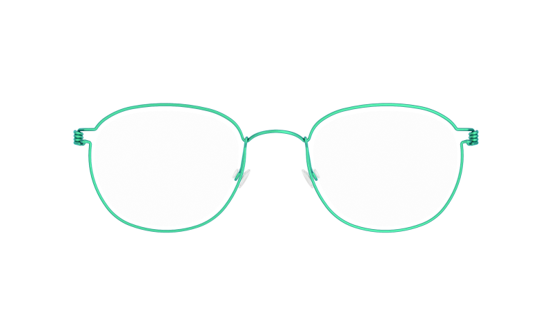 LINDBERG Air Titanium Rim Max — matte Teal rim with Teal temples — titanium eyeglasses — front view — official product render