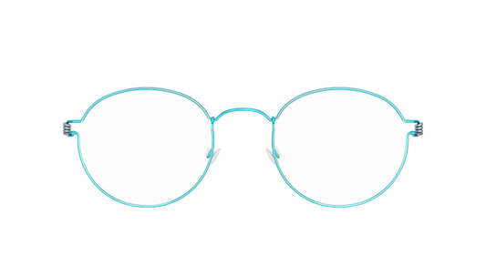LINDBERG Air Titanium Rim Morten — matte Aqua rim with Slate temples — titanium eyeglasses — front view — official product render