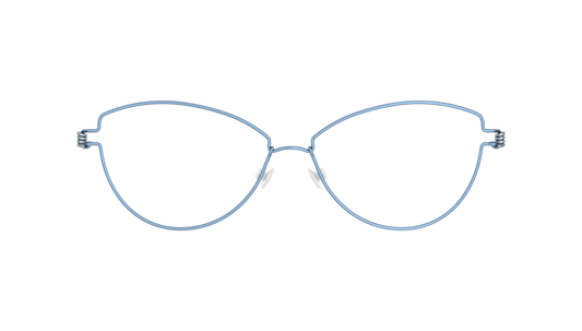 LINDBERG Air Titanium Rim Rachel — matte Steel Blue rim with Slate temples — titanium eyeglasses — front view — official product render