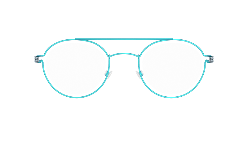 LINDBERG Air Titanium Rim Teitur — matte Aqua rim with Slate temples — titanium eyeglasses — front view — official product render