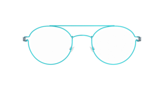 LINDBERG Air Titanium Rim Teitur — matte Aqua rim with Slate temples — titanium eyeglasses — front view — official product render