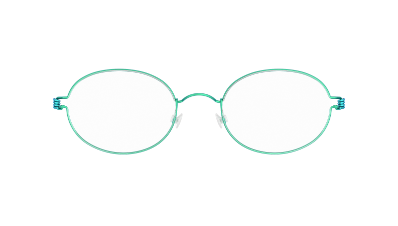 LINDBERG Air Titanium Rim York — matte Teal rim with Aqua temples — titanium eyeglasses — front view — official product render