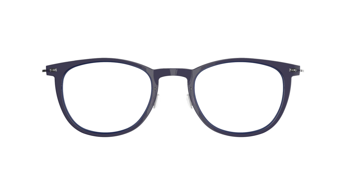 LINDBERG NOW Titanium 6529 eyeglasses, Navy & Silver — front view
