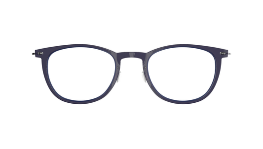 LINDBERG NOW Titanium 6529 eyeglasses, Navy & Silver — front view