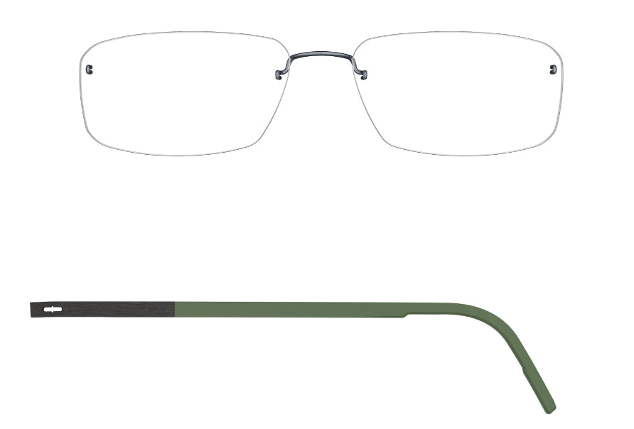 Lindberg SPIRIT TITANIUM RIMLESS WITH 510 TEMPLE - 2552 / Green and Polished Dark Grey - K188M/EAU9/PU16
