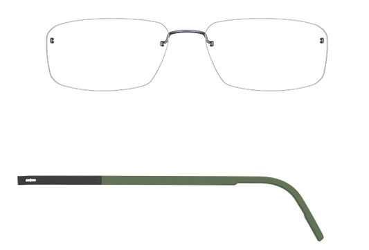 Lindberg SPIRIT TITANIUM RIMLESS WITH 510 TEMPLE - 2552 / Green and Polished Dark Grey - K188M/EAU9/PU16
