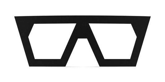 Nina Mûr Métrica Triangle eyeglasses in Black — handcrafted Madrid birch wood frame