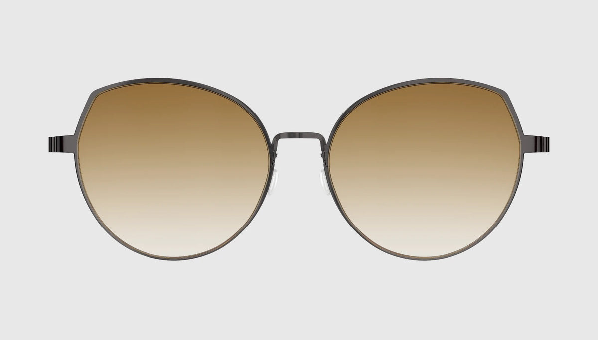 Lindberg Gold and Brown Round Sunglasses Lindberg Women main image 4