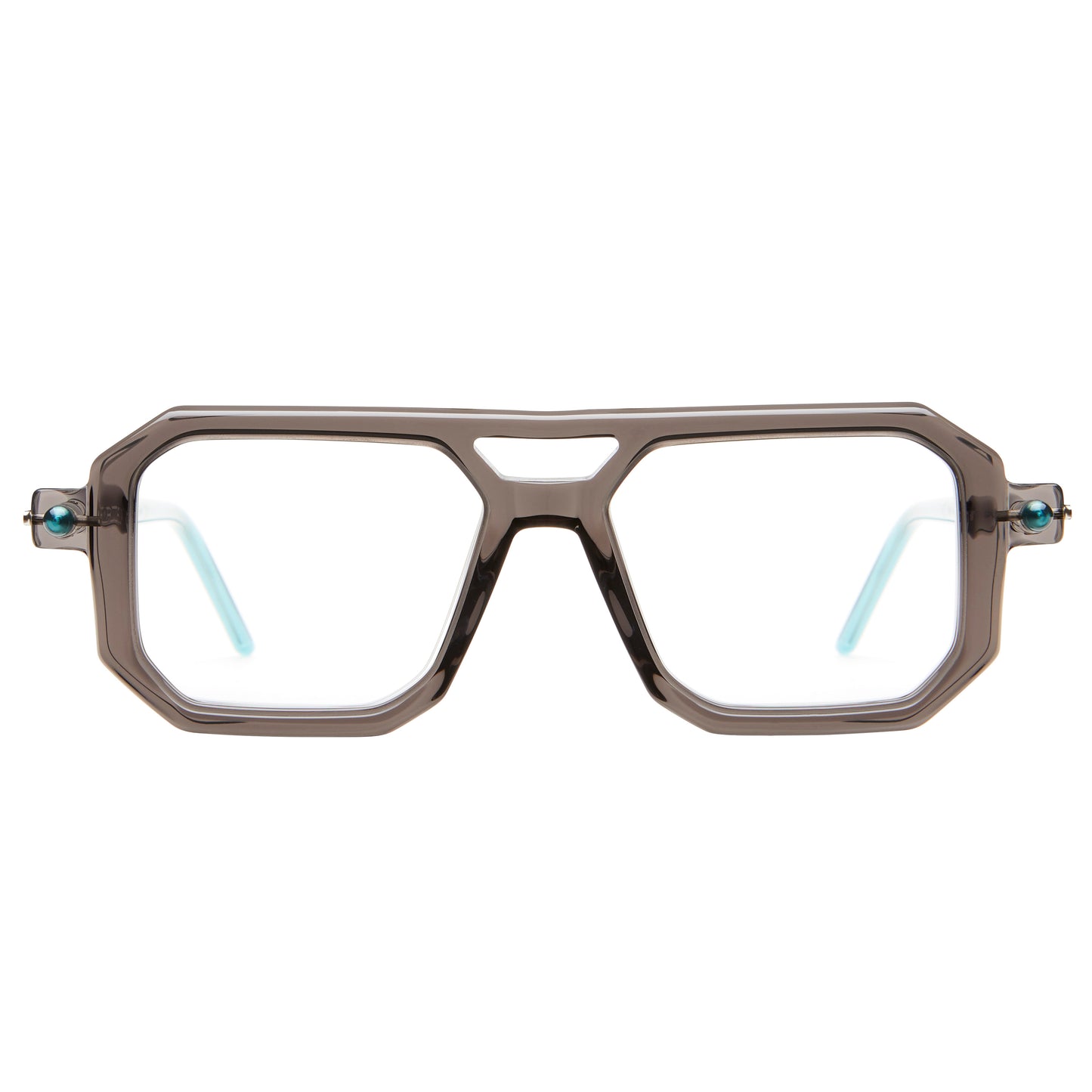 Kuboraum P8 Eyeglasses Optical Mask Teal Grey CO Front