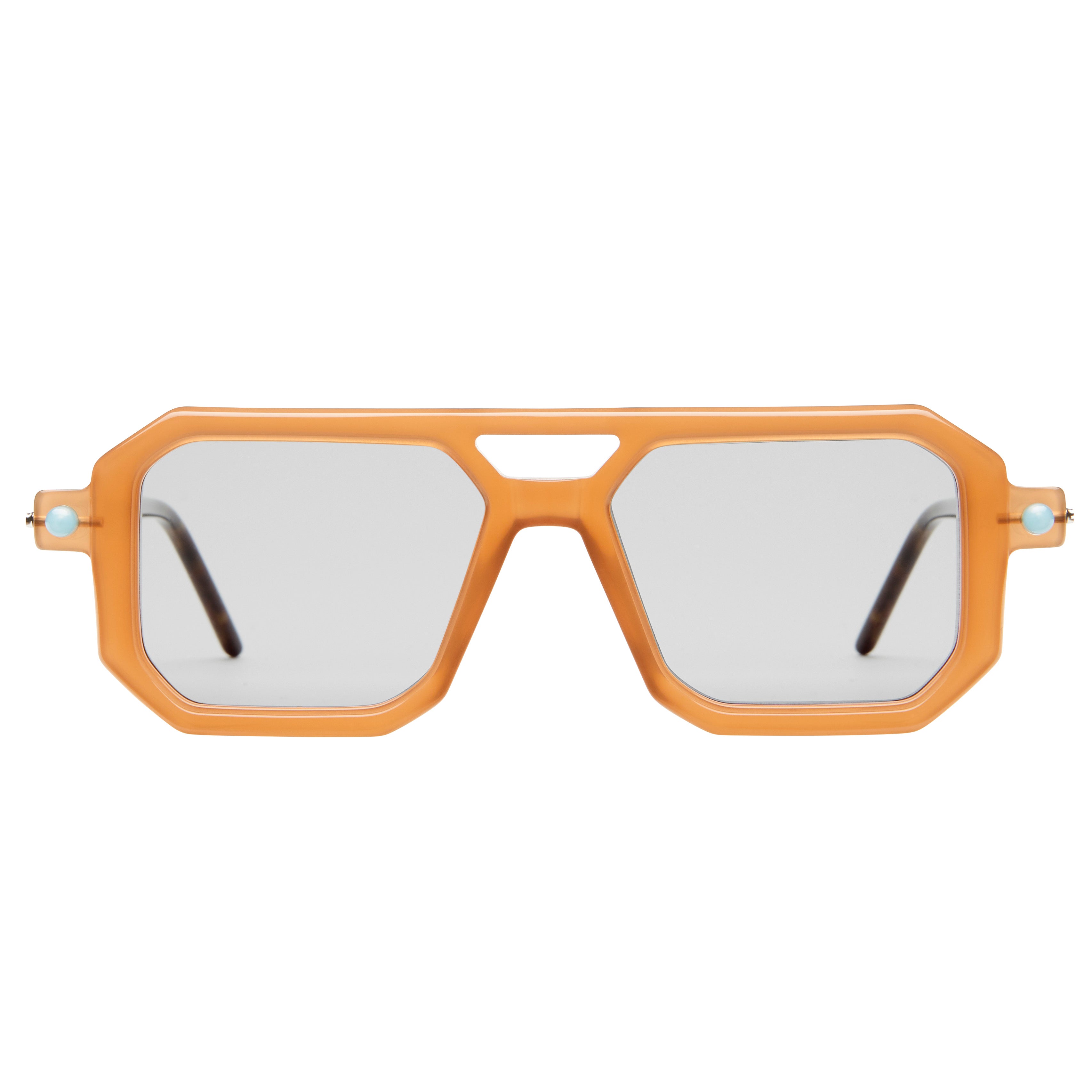 Kuboraum MASK P8 Sunglasses — Cyan, Black Shine & Ivory