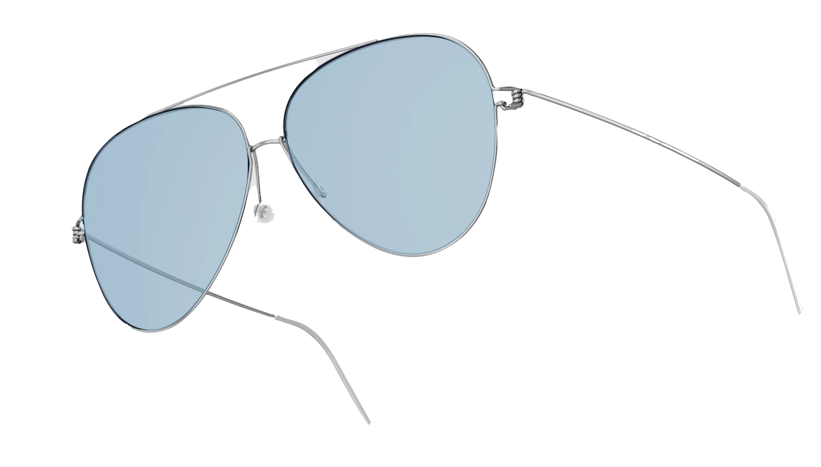 Aviator Titanium 8209 Lindberg Sunglasses Silver Blue Lens Color
