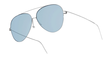 Aviator Titanium 8209 Lindberg Sunglasses Silver Blue Lens Color
