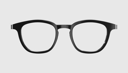 Lindberg Acetanium 1051 Eyeglasses Black Silver AK24 K24 Temple 206 P10 Front