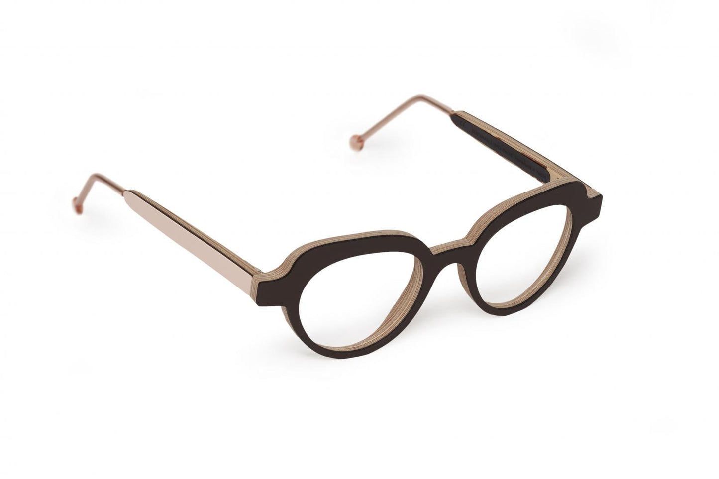 Nina Mur Aitana Eyeglasses Pure Cacao Wooden Eyewear Profile