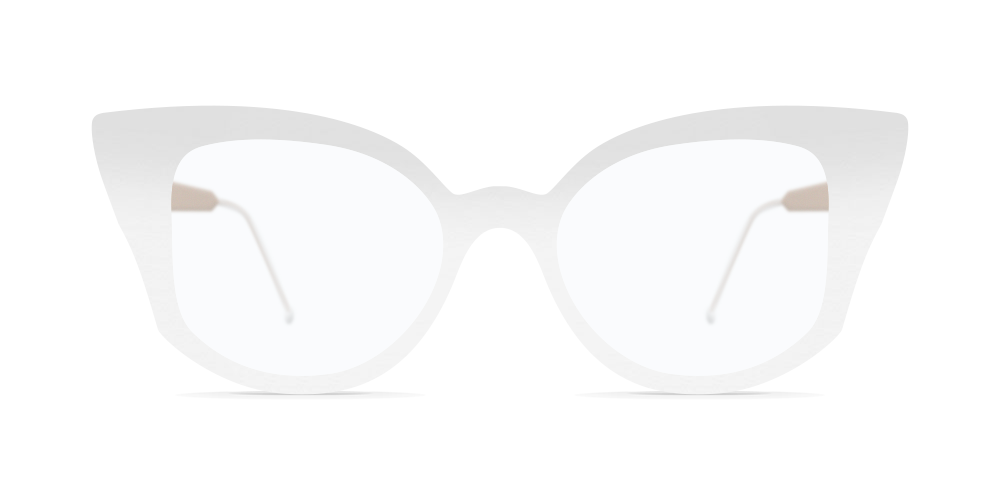 Nina Mur Diana Eyeglasses White Gloss Wooden Eyewear Front