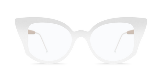 Nina Mur Diana Eyeglasses White Gloss Wooden Eyewear Front
