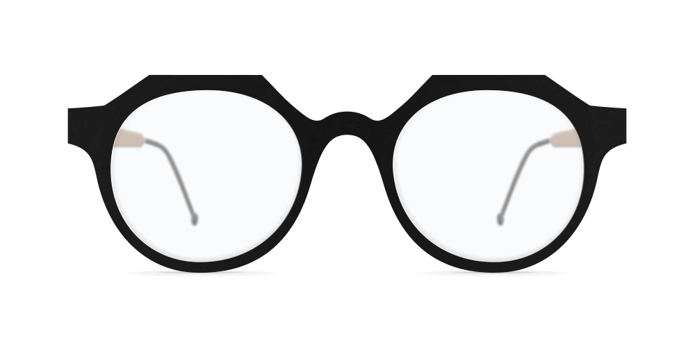 Nina Mur Elena Eyeglasses Black Soft Wooden Eyewear Front