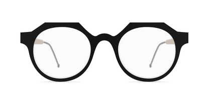 Nina Mur Elena Eyeglasses Black Soft Wooden Eyewear Front