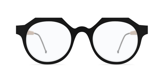 Nina Mur Elena Eyeglasses Black Soft Wooden Eyewear Front