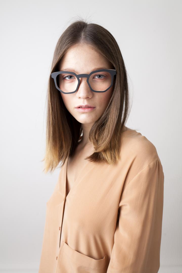 Nina Mur Fabrizio Eyeglasses Black Wooden Eyewear Model