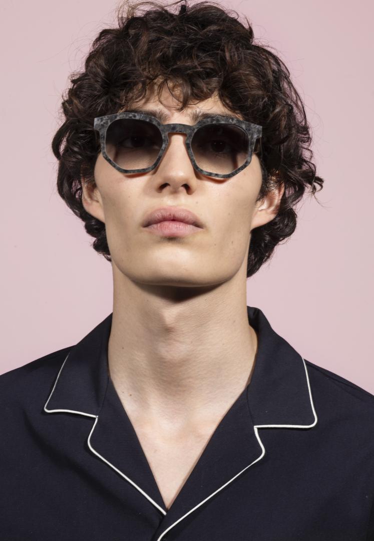 Nina Mur Fabrizio Sunglasses Black Granite Wooden Eyewear Model