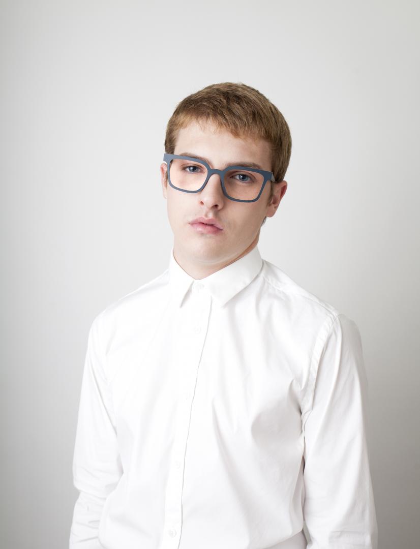 Nina Mur Hector Eyeglasses Indigo Blue Wooden Eyewear Model