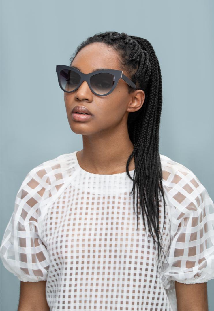 Nina Mur Maria Eyeglasses Black Wooden Eyewear Model