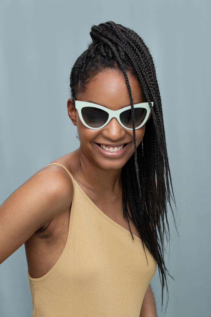 Nina Mur Maria Eyeglasses Caribbean Green Wooden Eyewear Model