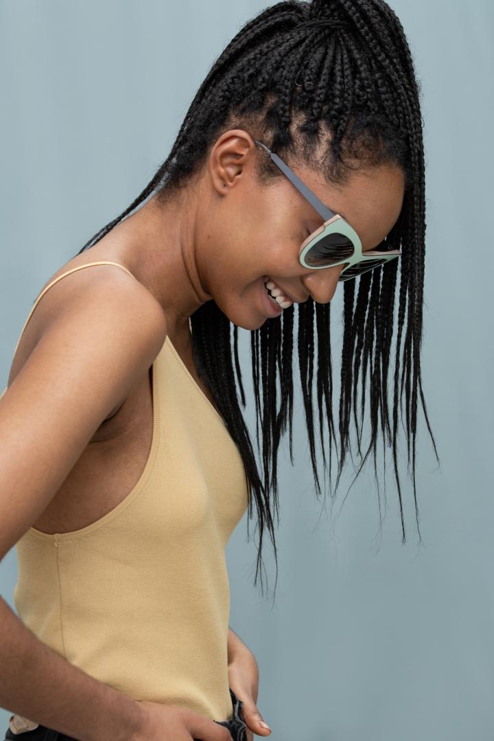 Nina Mur Maria Eyeglasses Caribbean Green Wooden Eyewear Model