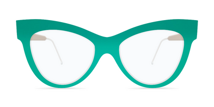 Nina Mur Maria Eyeglasses Emerald Green Wooden Eyewear Front