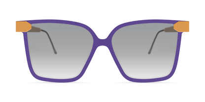 Nina Mur Maribel Sunglasses Eastern Blue Sand Yellow Wooden Eyewear Front